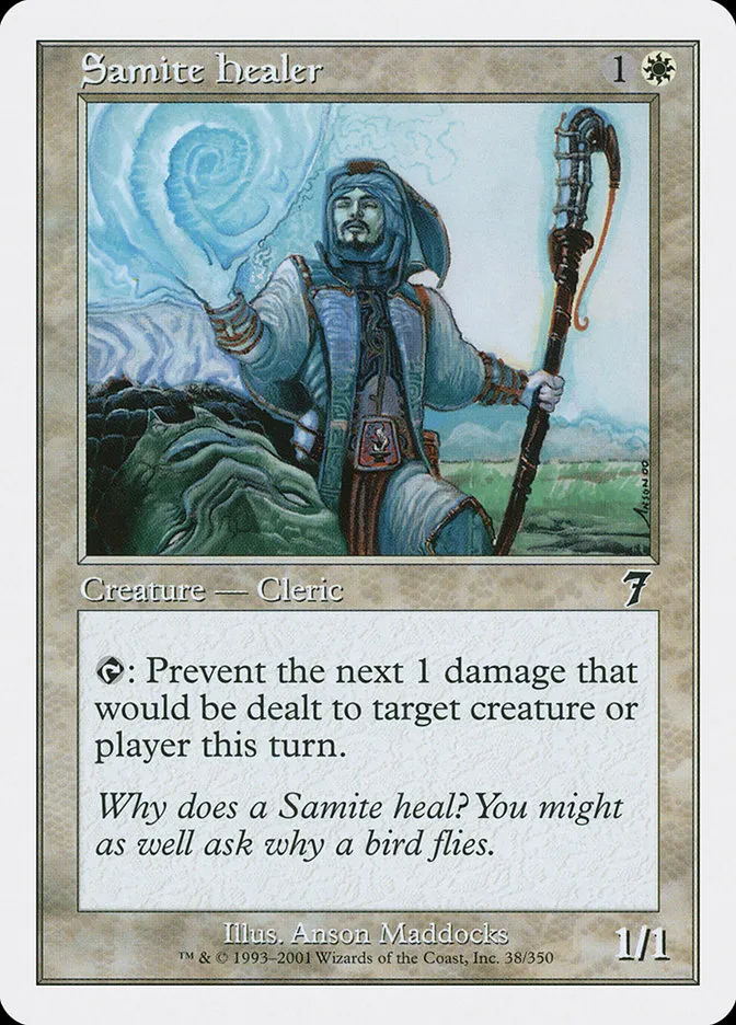 2001 Seventh Edition Samite Healer common #38 common card image