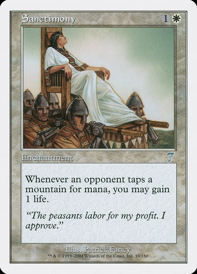 2001 Seventh Edition Sanctimony uncommon #39 uncommon card image
