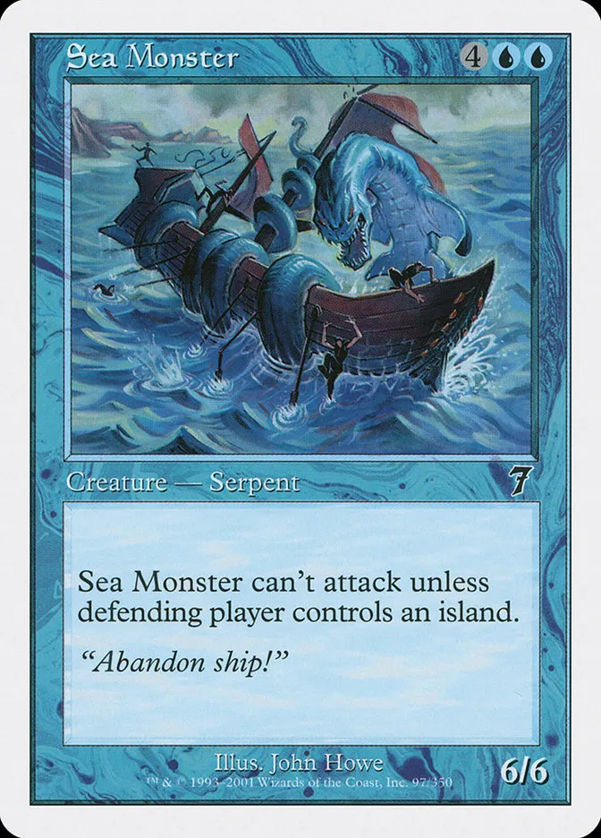 2001 Seventh Edition Sea Monster common #97 common card image