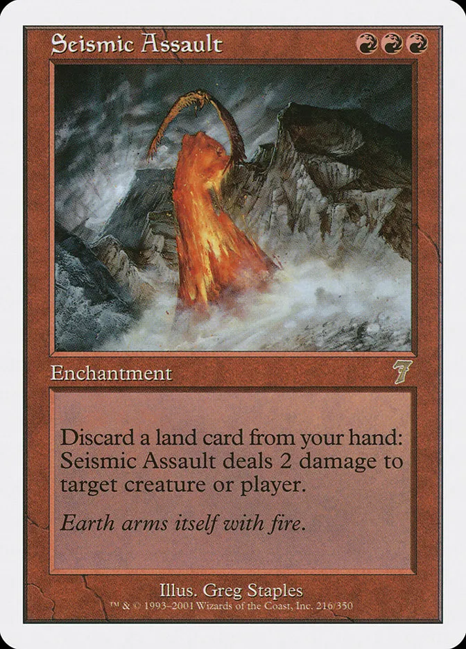 2001 Seventh Edition Seismic Assault rare #216 rare card image