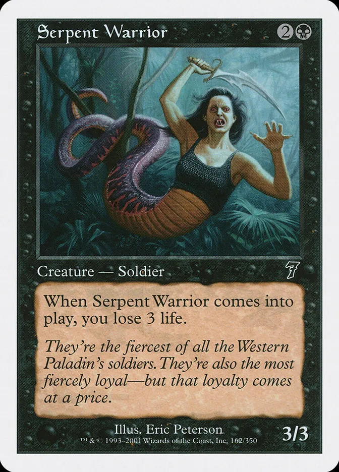 2001 Seventh Edition Serpent Warrior common #162 common card image