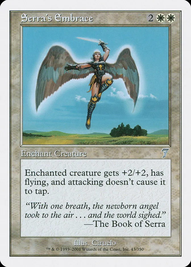 2001 Seventh Edition Serra's Embrace uncommon #43 uncommon card image