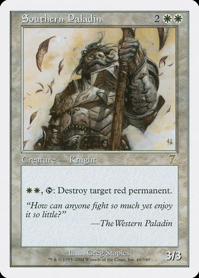 2001 Seventh Edition Southern Paladin #46 rare card image