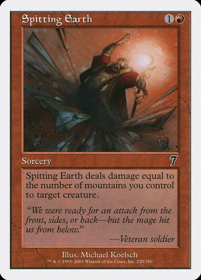 2001 Seventh Edition Spitting Earth #220 common card image