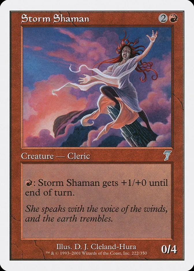 2001 Seventh Edition Storm Shaman uncommon #222 uncommon card image