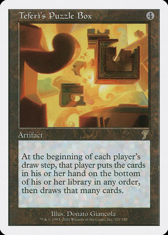 2001 Seventh Edition Teferi's Puzzle Box #321 rare card image