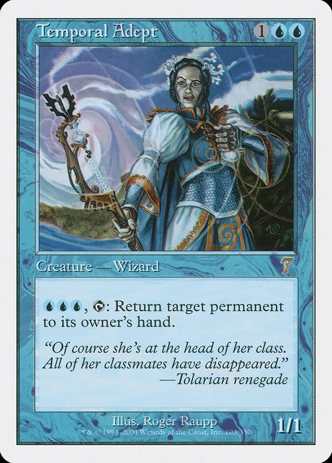 2001 Seventh Edition Temporal Adept rare #103 rare card image