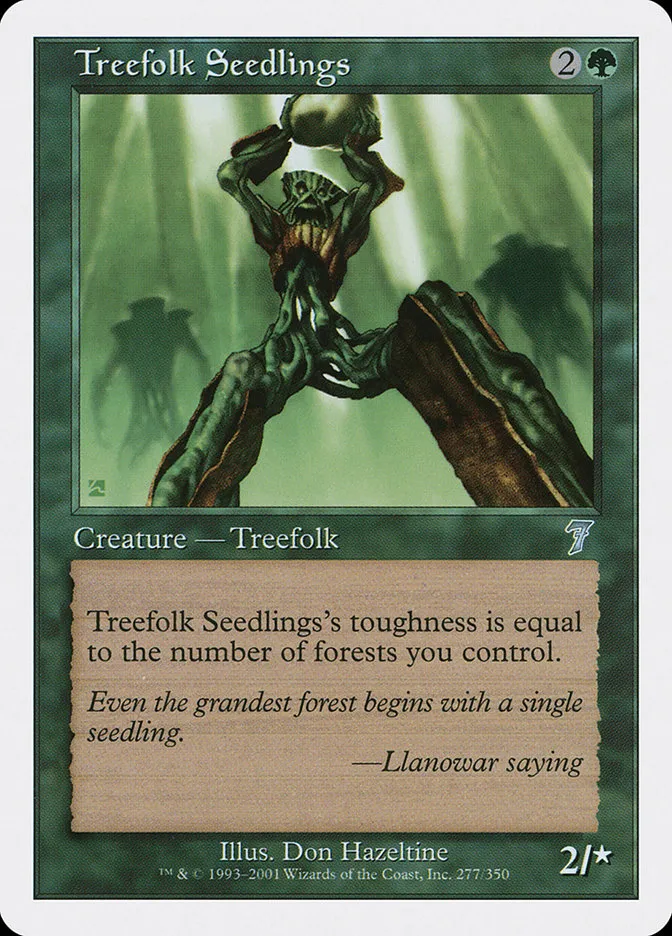 2001 Seventh Edition Treefolk Seedlings uncommon #277 uncommon card image