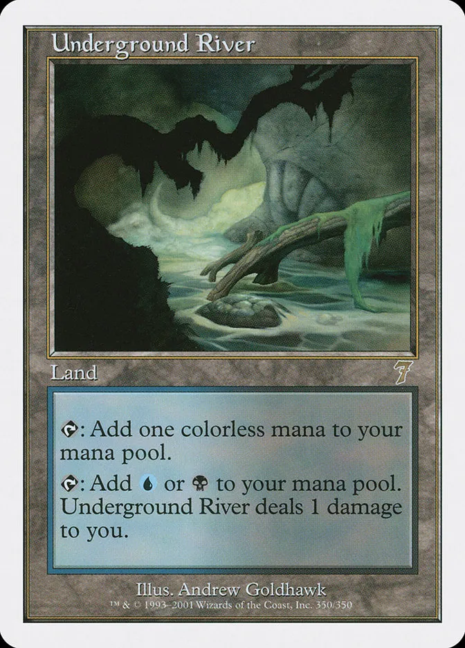2001 Seventh Edition Underground River rare #350 rare card image