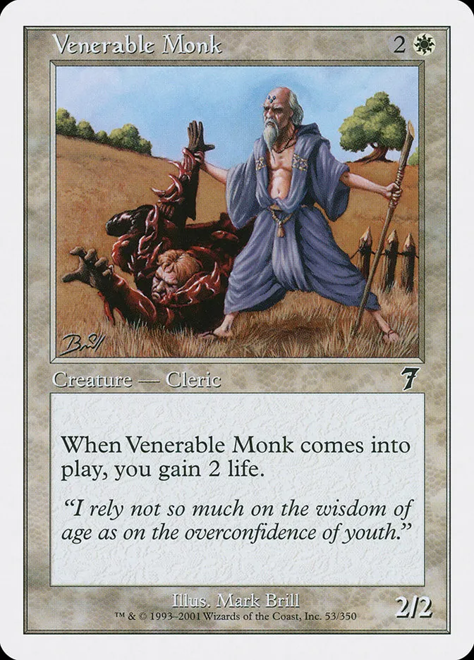 2001 Seventh Edition Venerable Monk common #53 common card image