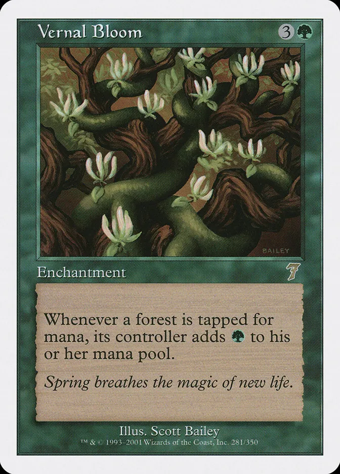 2001 Seventh Edition Vernal Bloom rare #281 rare card image