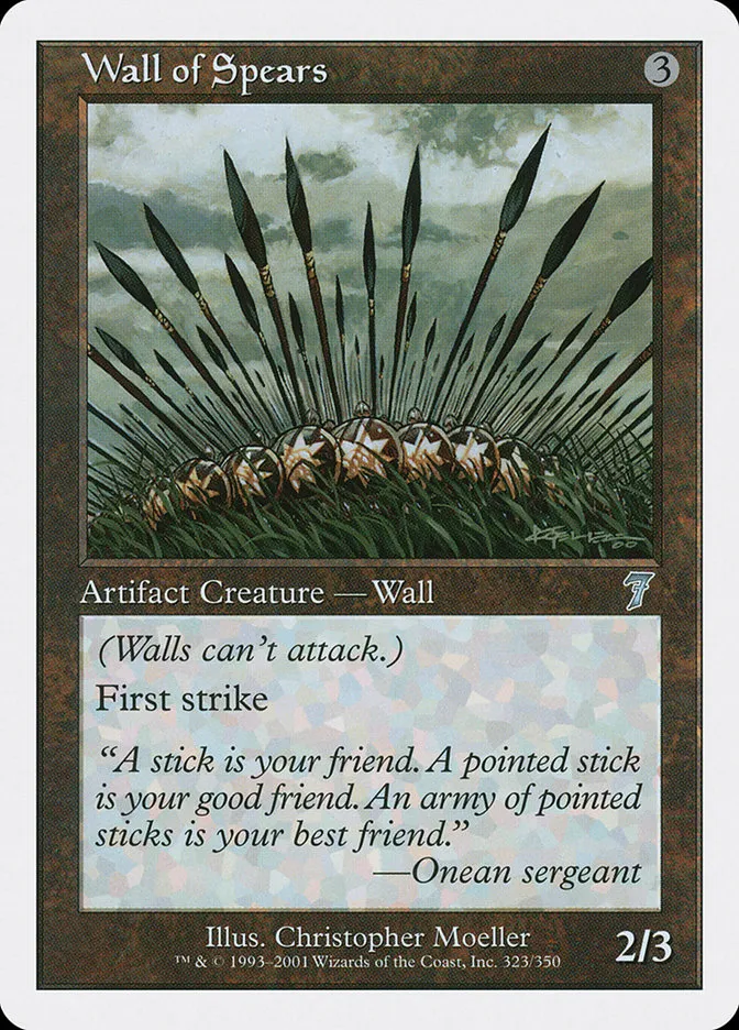 2001 Seventh Edition Wall of Spears #323 uncommon card image