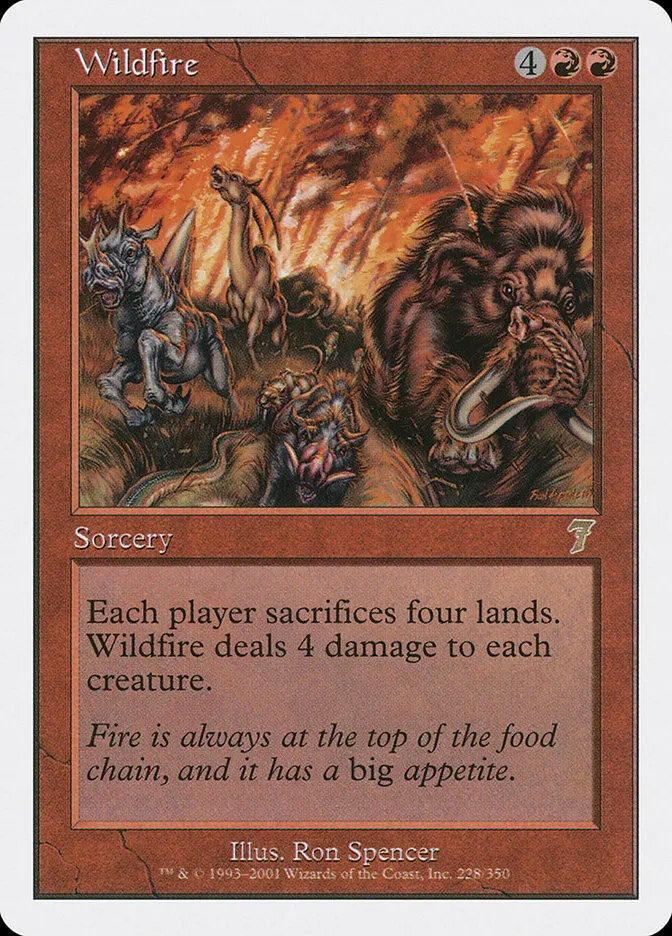 2001 Seventh Edition Wildfire rare #228 rare card image