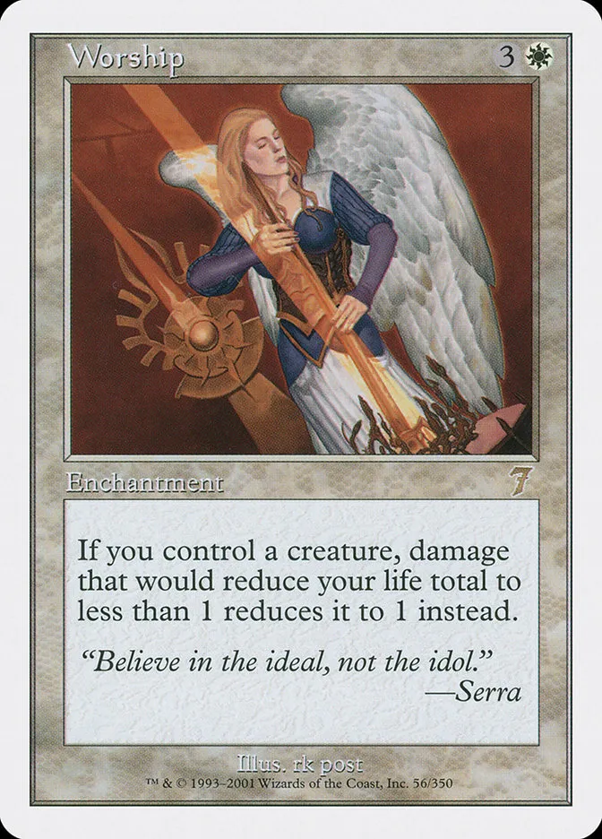 2001 Seventh Edition Worship #56 rare card image