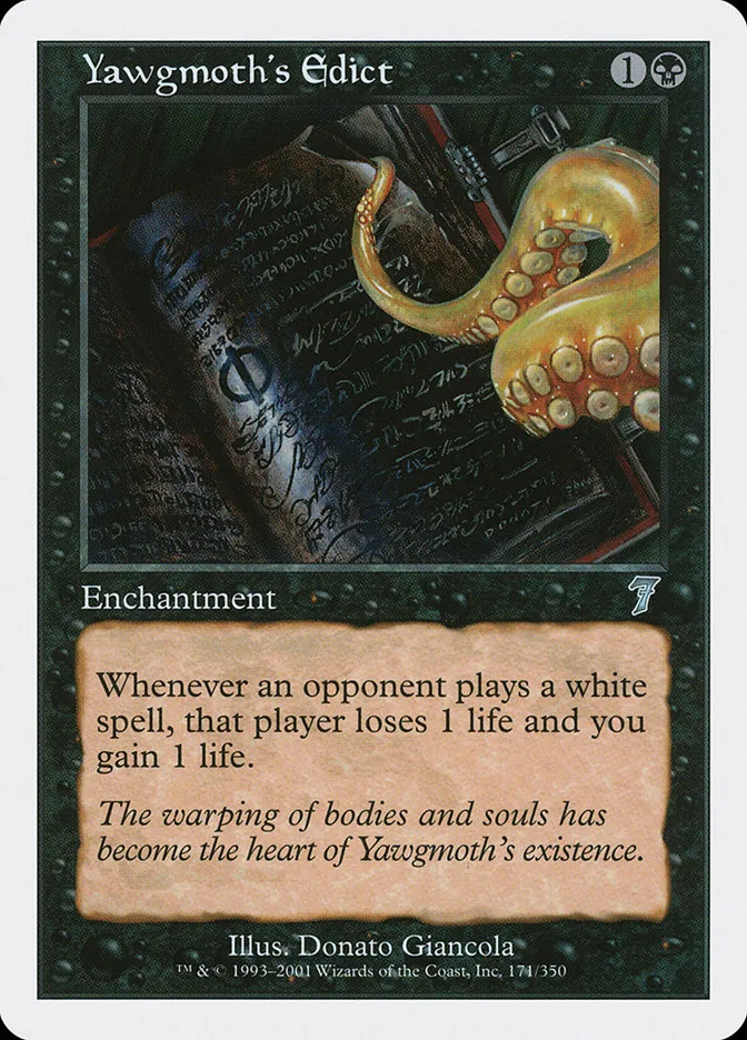 2001 Seventh Edition Yawgmoth's Edict #171 uncommon card image