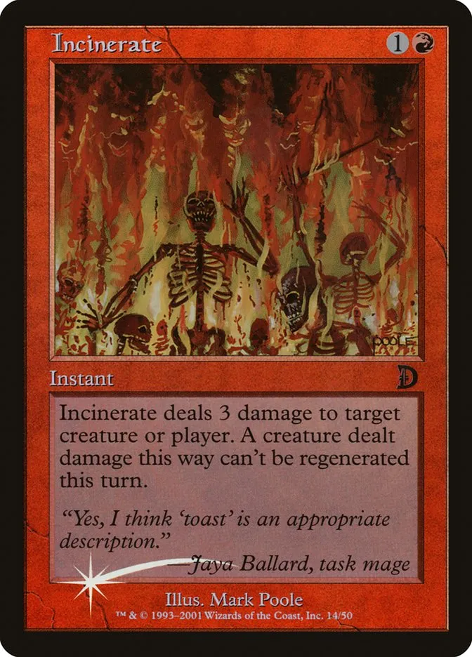 2001 Deckmasters Incinerate common #14★ common card image