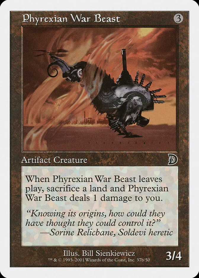 2001 Deckmasters Phyrexian War Beast common #37b common card image