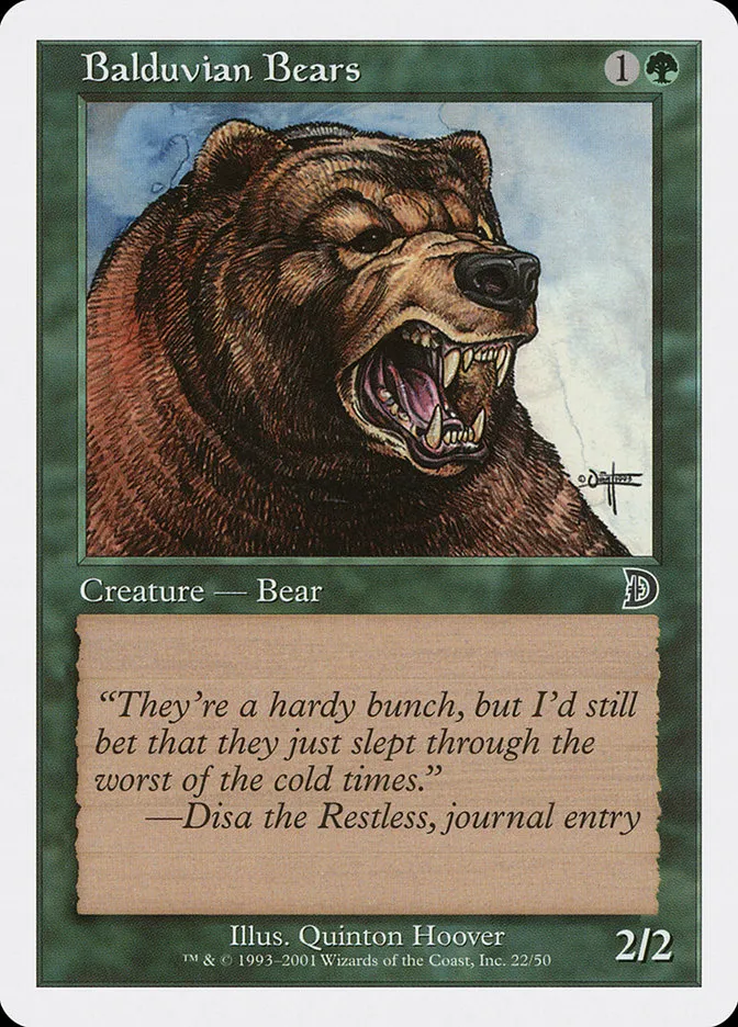 2001 Deckmasters Balduvian Bears common #22 common card image
