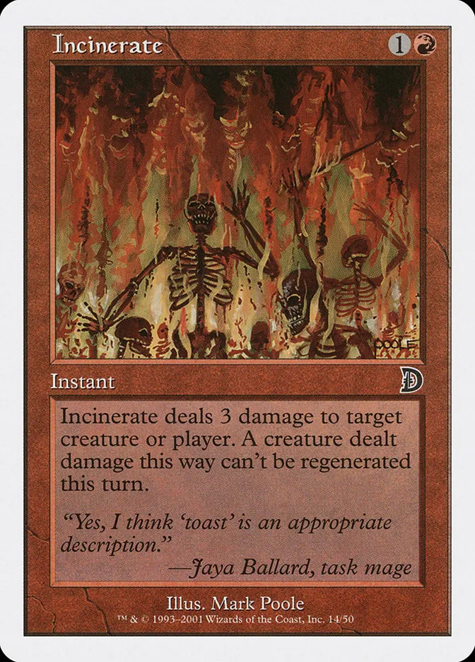 2001 Deckmasters Incinerate common #14 common card image