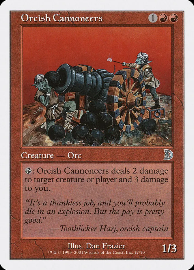 2001 Deckmasters Orcish Cannoneers #17 uncommon card image