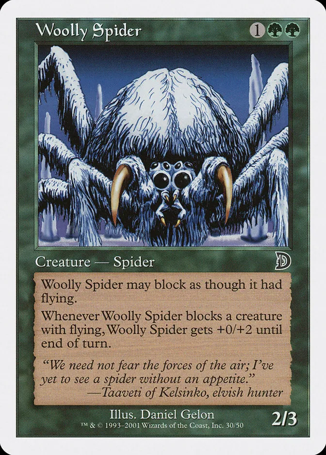 2001 Deckmasters Woolly Spider common #30 common card image