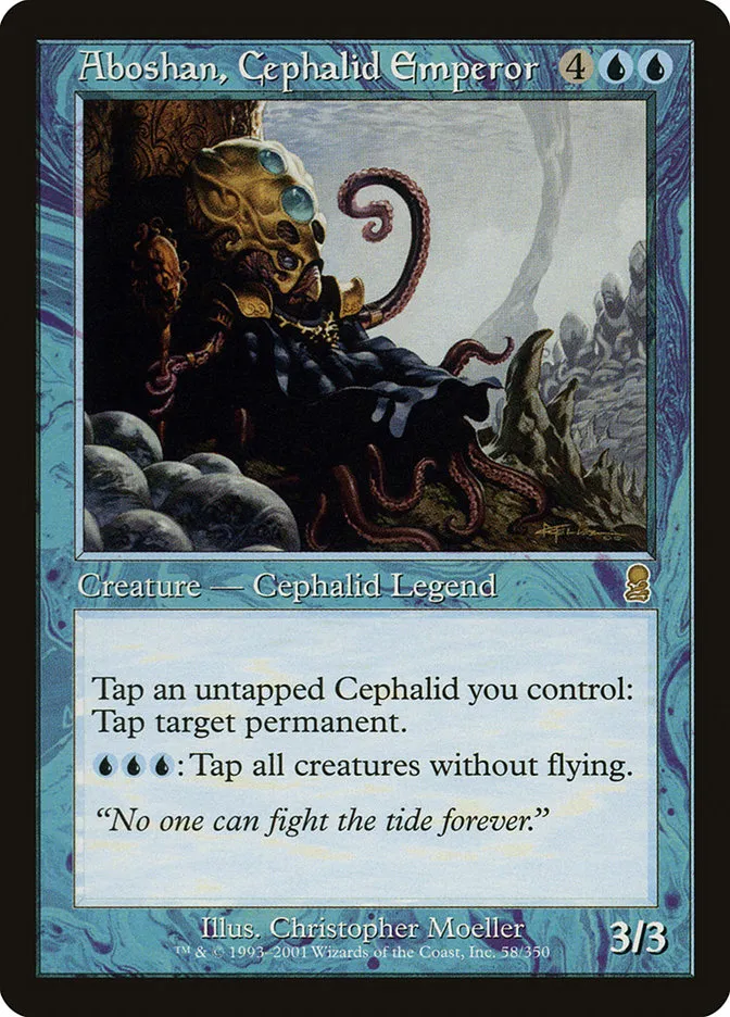 2001 Odyssey Aboshan, Cephalid Emperor #58 rare card image