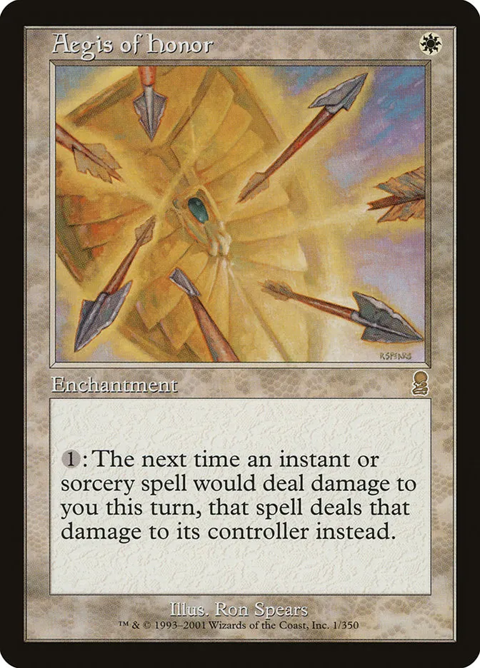 2001 Odyssey Aegis of Honor [Foil] rare #1 rare card image