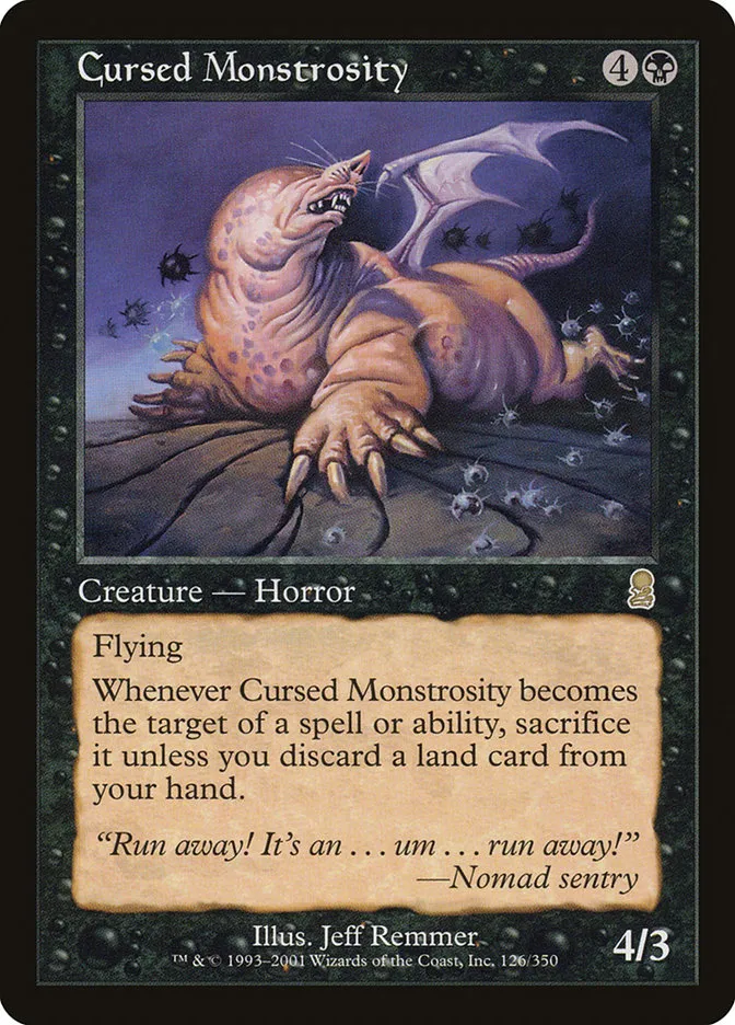 2001 Odyssey Cursed Monstrosity #126 rare card image