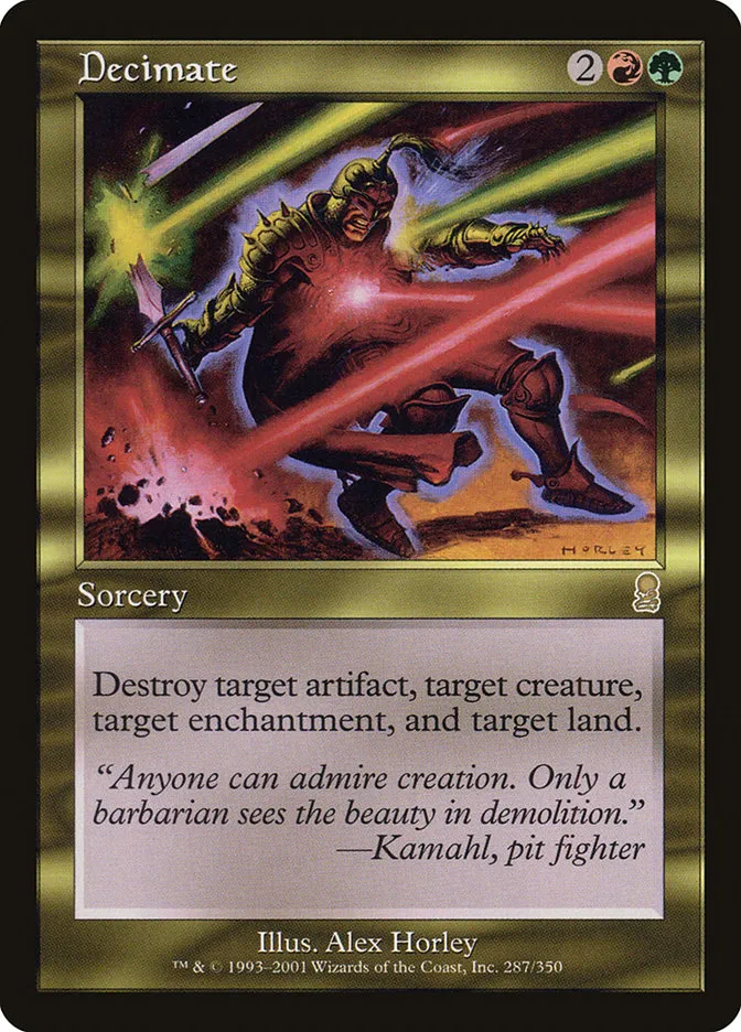 2001 Odyssey Decimate rare #287 rare card image