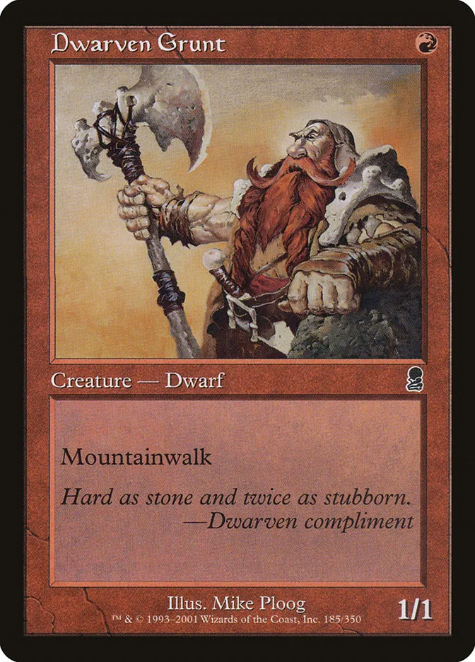 2001 Odyssey Dwarven Grunt common #185 common card image