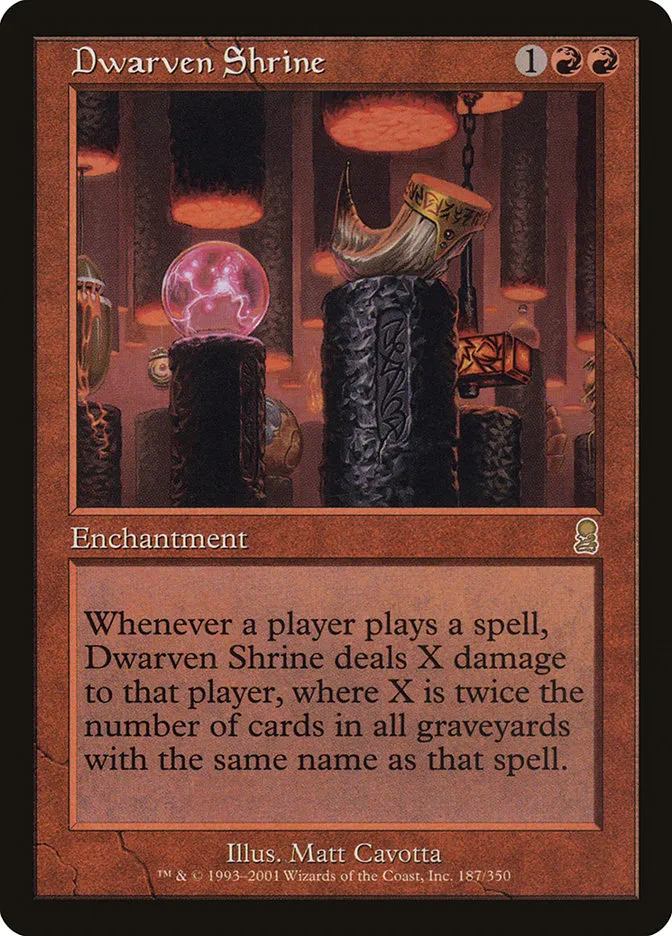2001 Odyssey Dwarven Shrine #187 rare card image