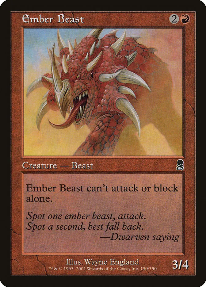2001 Odyssey Ember Beast common #190 common card image