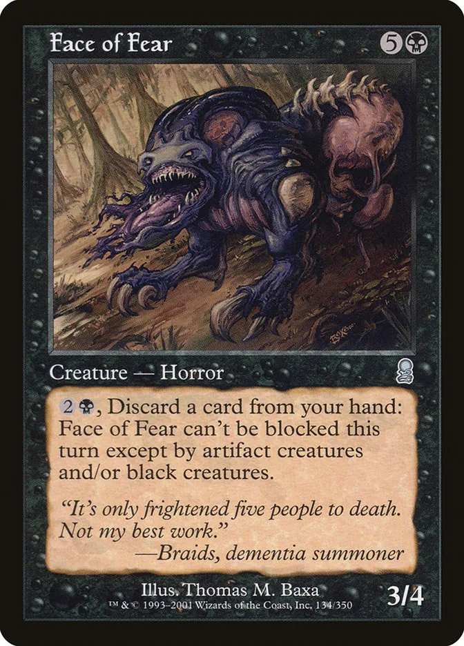 2001 Odyssey Face of Fear #134 uncommon card image