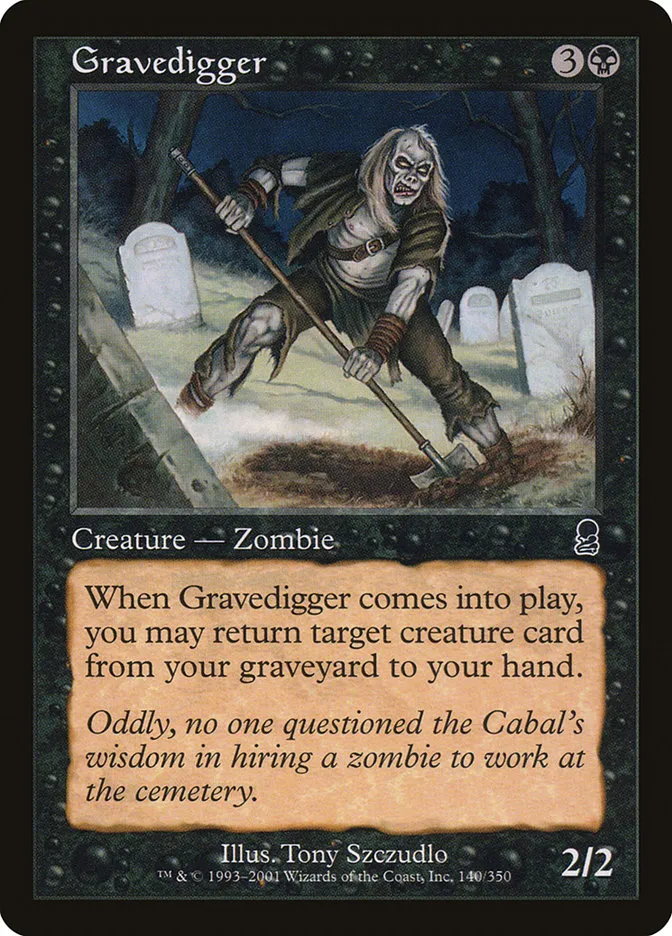 2001 Odyssey Gravedigger common #140 common card image