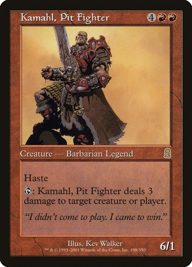 2001 Odyssey Kamahl, Pit Fighter #198 rare card image