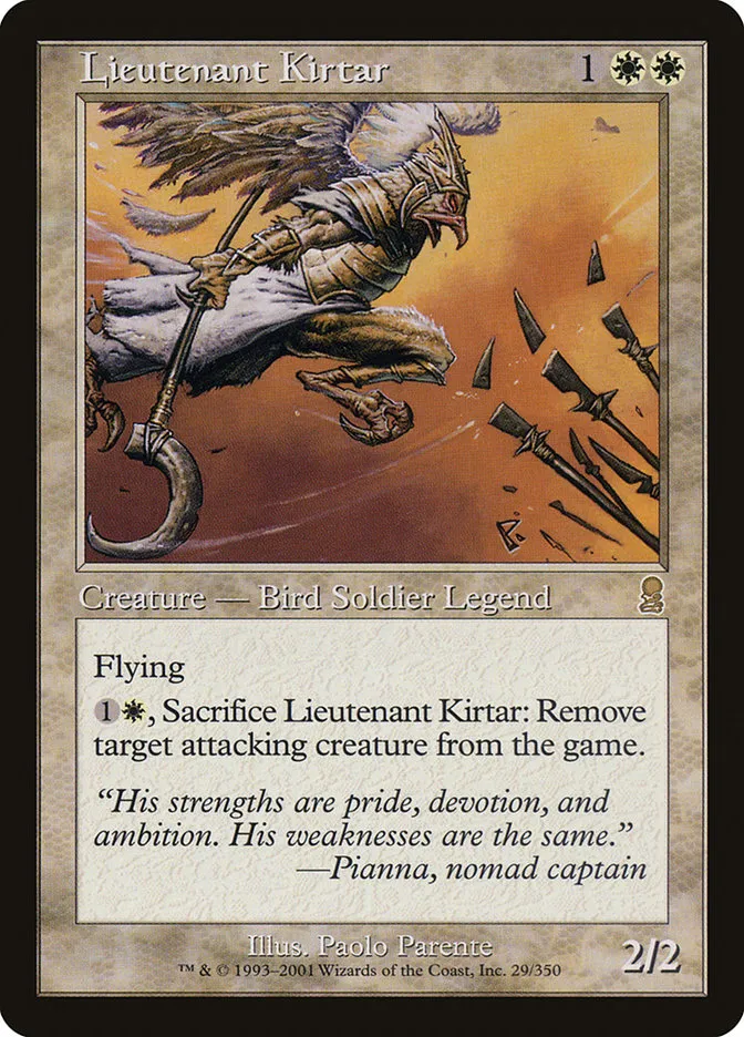 2001 Odyssey Lieutenant Kirtar #29 rare card image