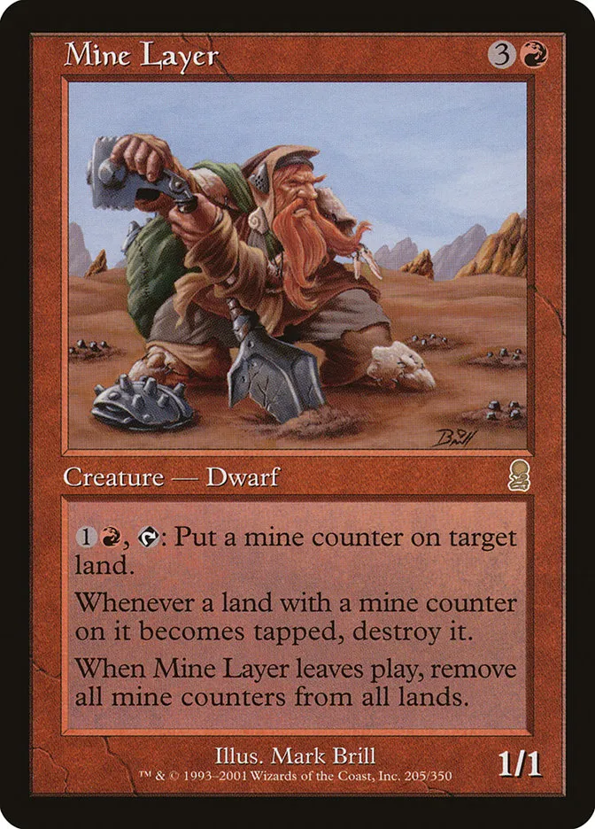2001 Odyssey Mine Layer rare #205 rare card image