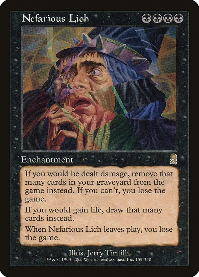 2001 Odyssey Nefarious Lich rare #153 rare card image