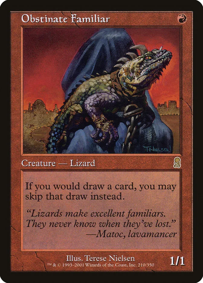 2001 Odyssey Obstinate Familiar #210 rare card image
