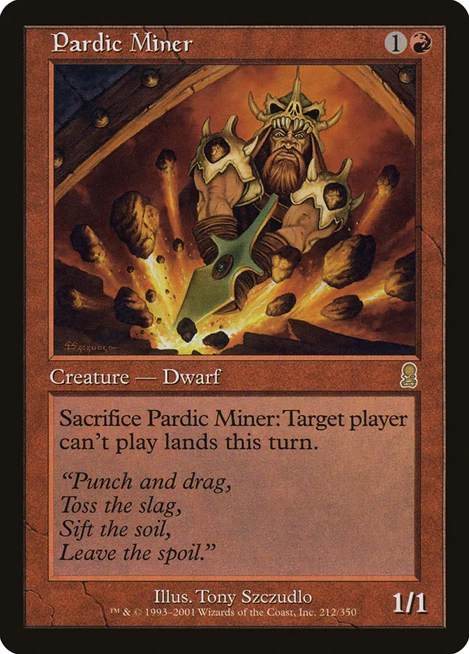 2001 Odyssey Pardic Miner #212 rare card image