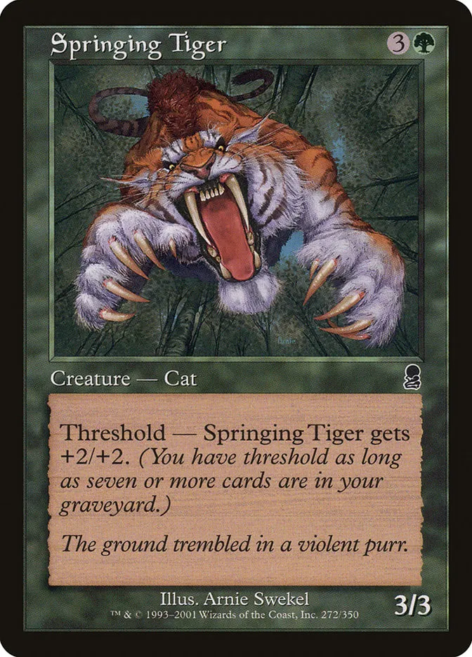 2001 Odyssey Springing Tiger common #272 common card image