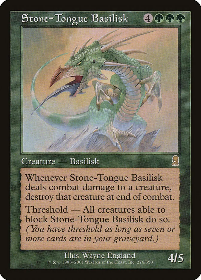 2001 Odyssey Stone-Tongue Basilisk #276 rare card image