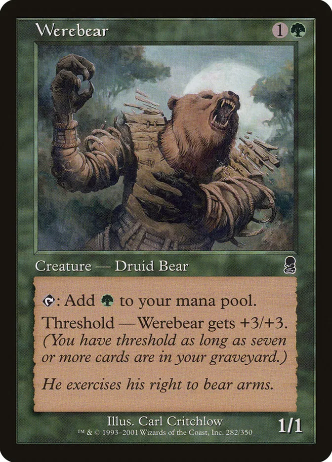 2001 Odyssey Werebear common #282 common card image