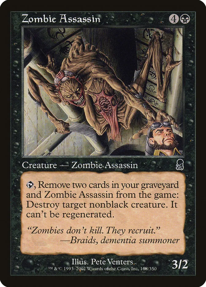 2001 Odyssey Zombie Assassin common #168 common card image