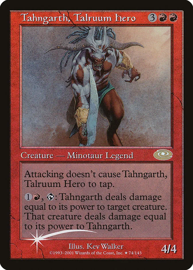 2001 Planeshift Tahngarth, Talruum Hero #74★ rare card image