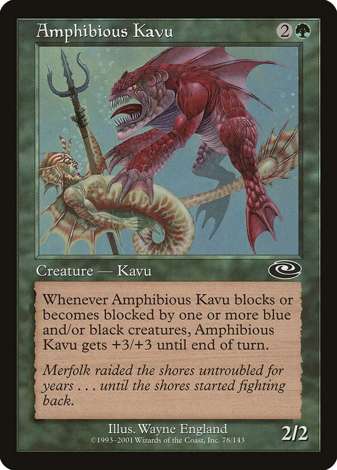 2001 Planeshift Amphibious Kavu common #78 common card image
