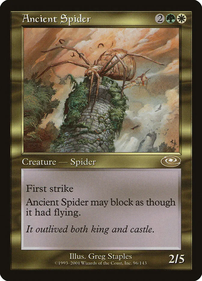 2001 Planeshift Ancient Spider rare #96 rare card image