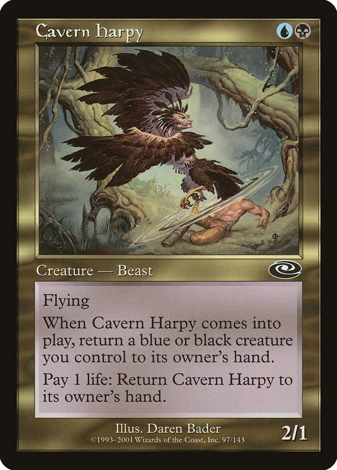 2001 Planeshift Cavern Harpy common #97 common card image