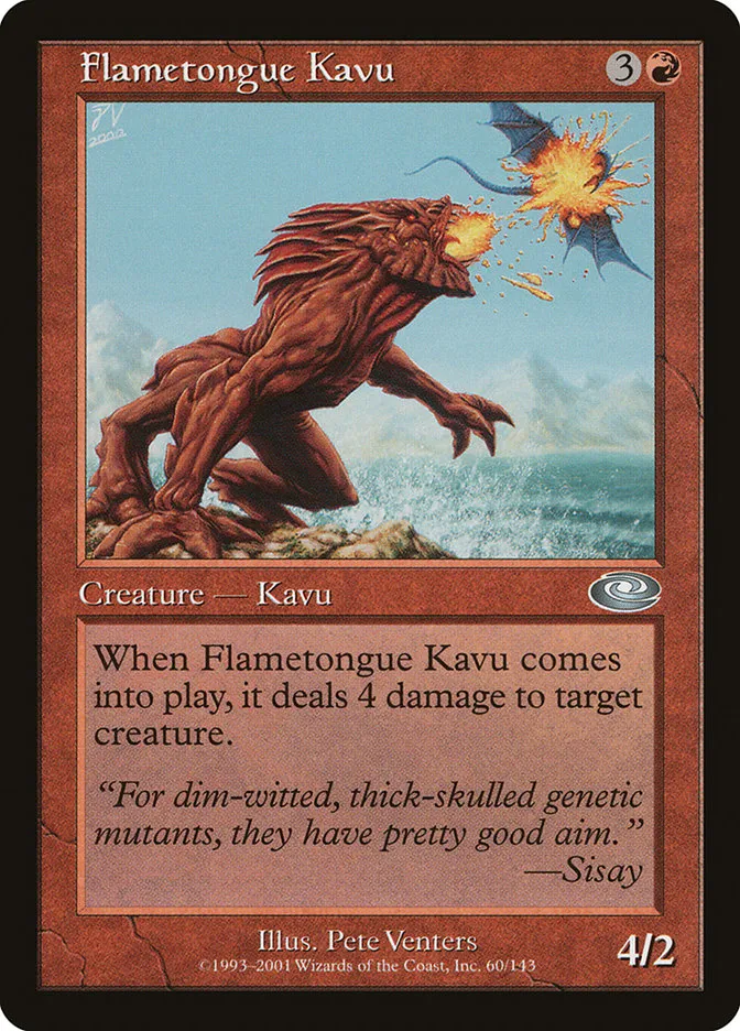 2001 Planeshift Flametongue Kavu uncommon #60 uncommon card image