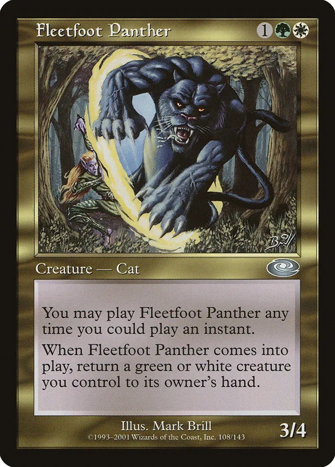 2001 Planeshift Fleetfoot Panther uncommon #108 uncommon card image